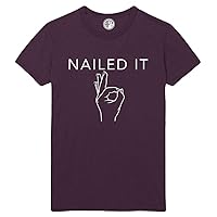 Nailed It with Okay Sign Printed T-Shirt - Eggplant - LT
