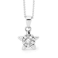 0.20 CT Round Cut Created Diamond Halo Star Pendant Necklace 14K White Gold Over