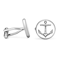 Anchor Cufflinks Nautical Cuff Links (Contoured Edition)