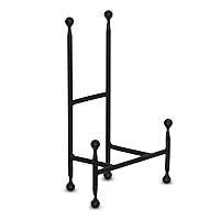 India Handicrafts 20697 Matte Black Large 12 inch Iron Decorative Stand Easel Display for Plates Photo Holder, Picture Frames, Tablets and Art