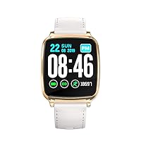 Men's Women's Sports IP67 Waterproof Smart Watch Fitness Tracker Neutral Watch with Heart Rate/Sleep Monitoring Step Counter Reminder（ for iOS and Android Phone） (Gold)