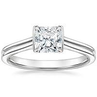 Mois Excellent Square Radiant Brilliant Cut 2.12 Carat, Moissanite Diamond Promise Rings, 4-Prong Set, Eternity Sterling Silver Ring, Valentine's Day Jewelry Gift, Customized Ring for Her