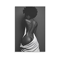 JevLoN Amazing Artistic Aesthetics African American Black Black Woman's Sexy Back Wall Art Poster Poster Decorative Painting Canvas Wall Art Living Room Posters Bedroom Painting 08x12inch(20x30cm)