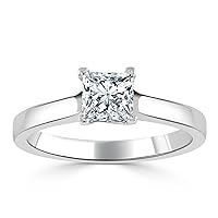 10/14/18K Gold 1ct Prinecss Engagement Ring for Women Name Custom Moissanite Wedding Promise Statement Ring for Her