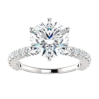 3 CT Round Moissanite Engagement Ring Colorless Wedding Bridal Solitaire Halo Style Solid Sterling Silver 10K 14K 18K Solid Gold Promise Ring Gift for Her