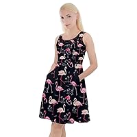 CowCow Womens Pineapple Summer Hawaii Fruits Print Casual Knee Length Skater Dress with Pockets, XS-5XL