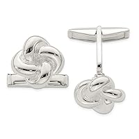 925 Sterling Silver Solid Polished and satin Knot Cuff Links Jewelry Gifts for Men