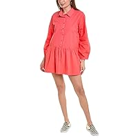 Monrow Women's Hd0584-poplin Easy Shirt Dress