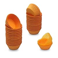 Orange Mini Cupcake Liners Natural Greaseproof Paper Muffin Baking Cups, 500-Count