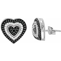 14k White Gold Plated Stud Earring 2Ct Round Cut & Heart Shape Lab-Created Diamond Earring For Women & Girl