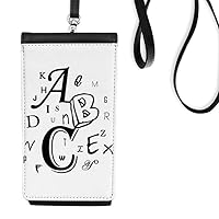 Letters English Image Art Deco Gift Fashion Phone Wallet Purse Hanging Mobile Pouch Black Pocket