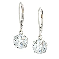 Choose Your Gemstone Leverback Earrings Drop & Dangle Prong Style Solitaire Earring Chakra Healing Birthstone Gift Jewelry For Women and Girls