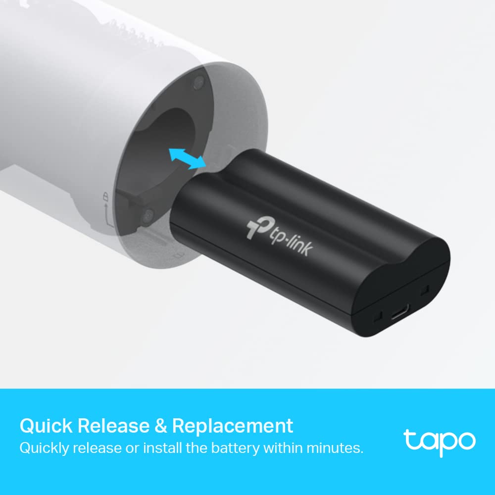 TP-Link Tapo Battery Pack, Rechargeable 6700mAh Large Battery Capacity, Compatible with Tapo C420 and Tapo C400, Charging Protection (Tapo A100)