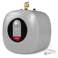 FOGATTI Electric Tank Water Heater, 8.0 Gallon Point of Use Instant Hot Water Heater 120V 1440W, Wall or Floor Mounted, Easy to Install