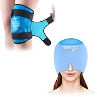 NEWGO Bundle of Knee Ice Pack and Headaches Ice Cap Blue