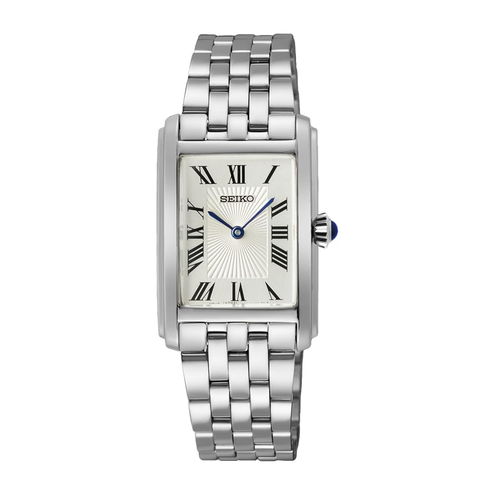 Seiko SWR083 Women's Wristwatch, Rectangle Face, Quartz, Silver, Bracelet Type