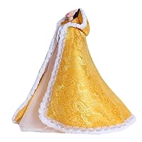 Golden Flower Handmade Chinese Style Cloak Doll Clothes Ancient Hanfu Doll Cape Winter Cloak for 11 inches Doll