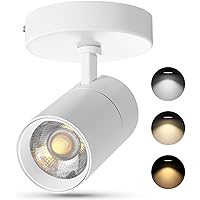 VANoopee 3-Color Dimmable Ceiling Spotlight Flush Mount Adjustable Spotlight Directional LED Spot Lights Indoor Bright Accent Fixture for Living Room Bedroom - CRI90 36° Flicker Free 30W 3000lm White