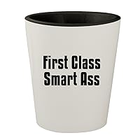 First Class Smart Ass - White Outer & Black Inner Ceramic 1.5oz Shot Glass