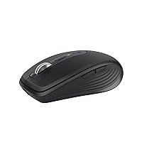 MX Anywhere 3S Compact Wireless Mouse, Fast Scrolling, 8K DPI Tracking, Quiet Clicks, USB C, Bluetooth, Windows PC, Linux, Chrome, Mac - Graphite - With Free Adobe Creative Cloud Subscription