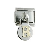 Stainless Steel 18k Gold Hanging Italian Charm Initial Letters A To Z for Italian Charm Bracelets