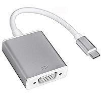 USB C to VGA Adapter, 1920x1200 Resolution, Plug & Play, Compatible with Mac OS, Windows, Chromebook, iPad Pro, Surface Book 2, HP Elitebook, Acer Switch Alpha 1