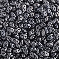 100 Grams Czech Superduo 2-Hole 2.5x5mm Hematite for Jewelry Making and DIY Crafts