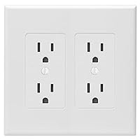 TayMac 2602W Revive Device Wall Plates 2-Gang Masque Decorator Cover, White