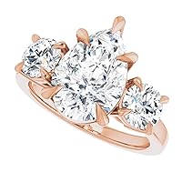 2 CT Pear Prong Set Solitaire Moissanite Ring, Thickened Gold Silver, Gift for Wedding, Engagement And Anniversary With Certificate