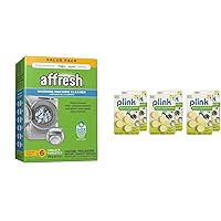 Affresh Washing Machine Cleaner, 6 Month Supply, Cleans Front Load and Top Load Washers, Including HE & Plink PAL01B Dishwasher Freshener, 24-Count