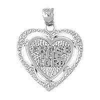 Praise The Lord' Heart Pendant | Sterling Silver 925 Praise The Lord' Heart Pendant - 21 mm