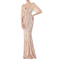 Women's Off Shoulder Sequins Floor-Length Mermaid Evening Dress