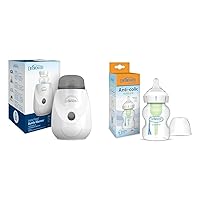 Dr. Brown's Insta-Feed Baby Bottle Warmer and Sterilizer Bundle with Dr. Brown's Natural Flow Anti-Colic Options+ Wide-Neck Baby Bottle, 5 oz/150 mL, Level 1 Nipple, 1-Pack, 0m+