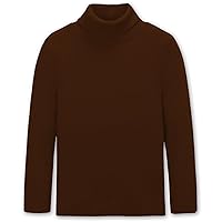 Boys Girls Turtleneck Long Sleeve Soft Cotton T-Shirts Solid Color Warm Tee Tops