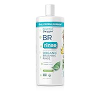 Certified BR Organic Brushing Rinse, All Natural Mouthwash for Whiter Teeth, Fresher Breath, and Happier Gums, Alcohol-Free Oral Care, Peppermint, 32 Ounce