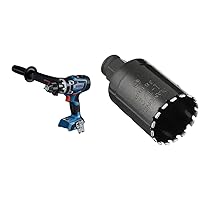 Bosch GSB18V-1330CN PROFACTOR 18V Connected-Ready 1/2 In. Hammer Drill/Driver (Bare Tool)&BOSCH HDG112 1-1/2 In. Diamond Hole Saw, Black