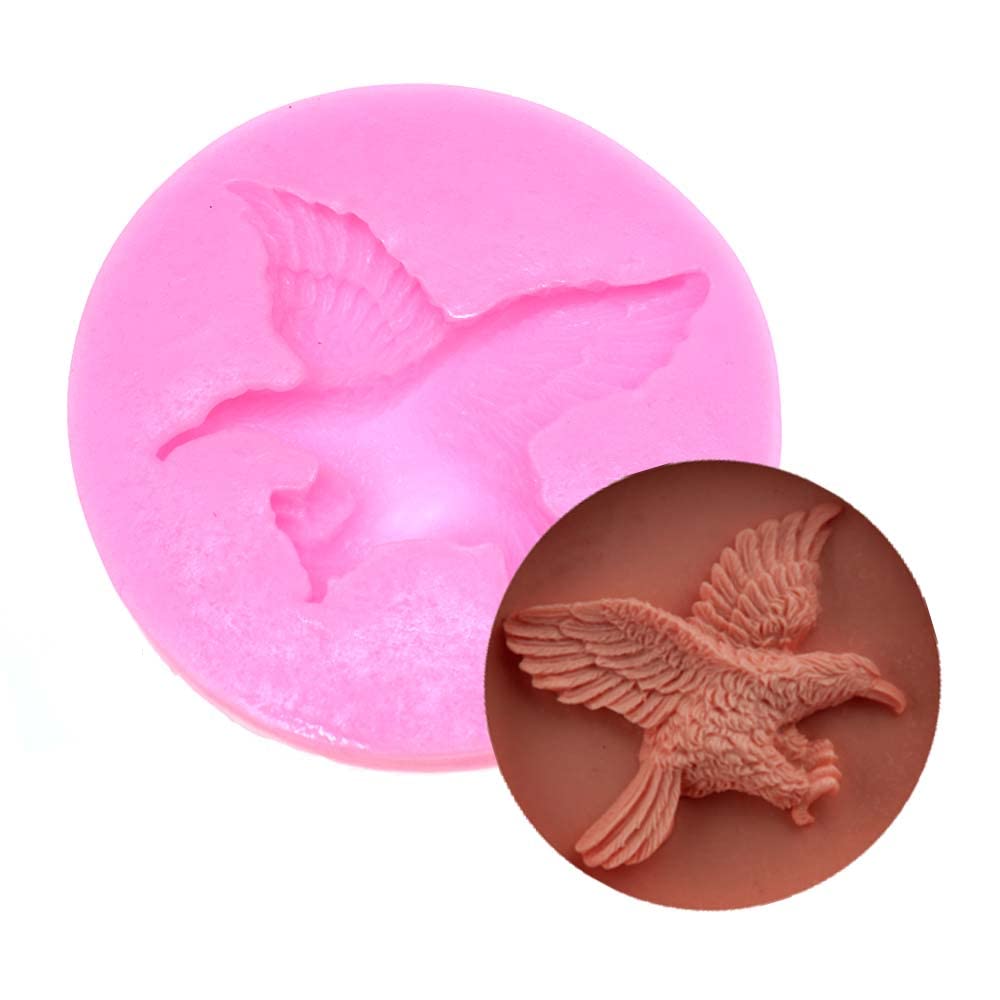 RELAND SUN 1pc Cute 3D Flying Eagle Silicone Mold for DIY Desserts Soap Cake Decoration Chocolate Pudding Fondant Mold