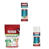 Kerasal 5-in-1 Athlete's Foot Silky Clear Gel, 0.42 oz Foot Therapy Soak, Foot Soak for Achy, Tired and Dry Feet, 2 lbs 5-in-1 Athlete's Foot Invisible Powder Spray, 2 oz