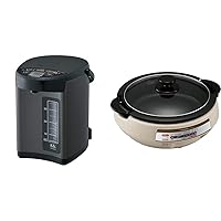 Zojirushi CD-NAC40BM Micom Water Boiler & Warmer, 4.0 Liter, Metallic Black & EP-PBC10 Gourmet d'Expert Electric Skillet