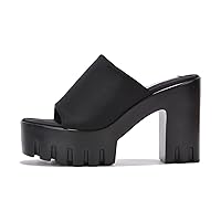 Womens Sandals Shoes Platform Sandal Open Toe Retro Chunky Lug Sole Comfortable Slip On Mule +Memory Foam