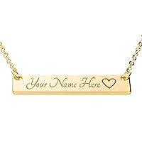 Petite Boutique Customizable Your Name Bar Necklace - Personalized Gift Custom Jewelry 16K Plated Aniversary bridesmaid Gift for Women Gold Silver Rose Gold with Premium Gift case