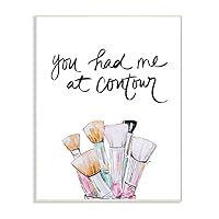 Stupell Industries Contour Makeup Fashion Modern Watercolor Word Design Wall Plaque, 12 x 18, Multi-Color