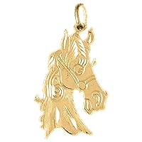 Silver Horse Head Pendant | 14K Yellow Gold-plated 925 Silver Horse Head Pendant