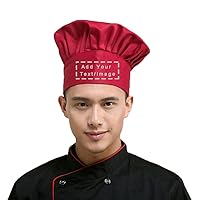 YOWESHOP Personalized Custom Chef Hat Adjustable Elastic Baker Kitchen Cooking Chef Cap Embroidered or Print Text & Logo
