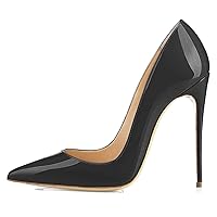 Womens Patent Leather 5 Inches High Heel Pointed Toe Stilettos Wedding Dressing Pumps Heel Shoes