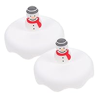 BESTOYARD 4 Pcs Snow Cover Drinking Cup Cover Anti- Mug Cover Xmas Mug Cover Circle Cup Cover Silicone Cup Covers Christmas Supplies Mug Lids Cup Lid White Leakproof Men and Women