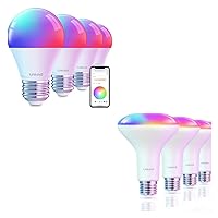 BR30 Smart Light Bulbs 4 Pack A19 Smart Light Bulbs 4 Pack RGBTW Color Changing Light Bulbs