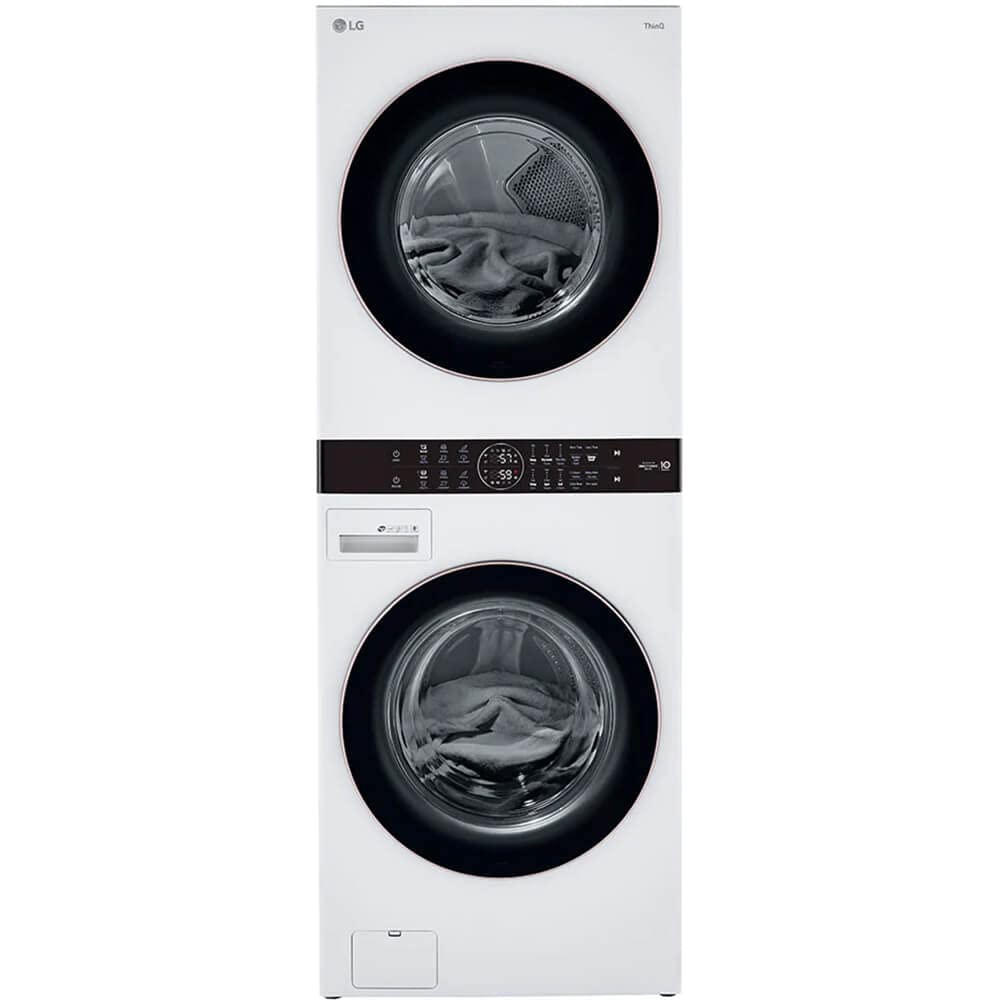 LG WKG101HWA Front Load White Stacked Unit with 4.5 cu. ft. Washer & 7.4 cu. ft. Dryer