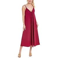 Rebecca Taylor Womens Pink Tie Open Back Unlined Textured Striped V Neck Tea-Length Fit + Flare Dress 00