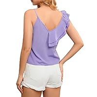 Ladies Solid Color Sexy Casual V Neck Sleeveless Suspender Top Concert Tops Women